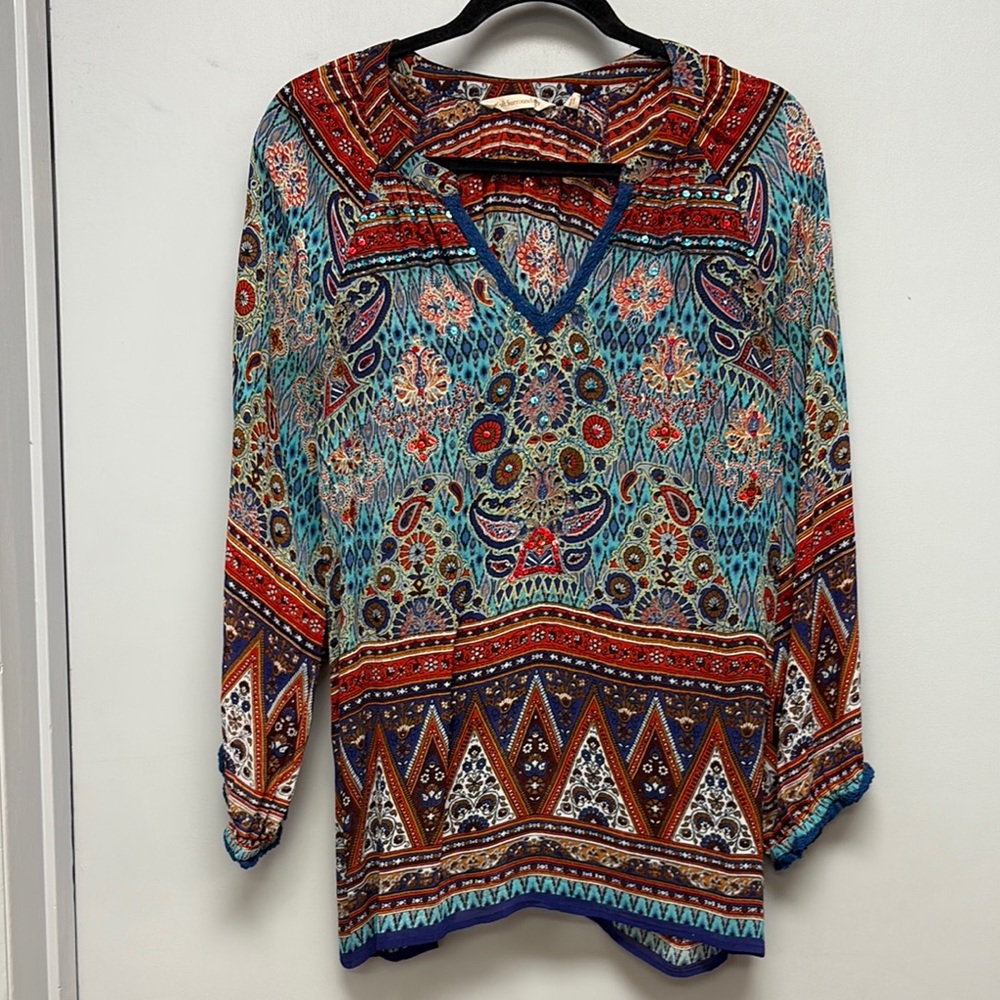 Soft Surroundings Multicolored Sequin Embellished… - image 1